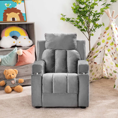 Landmeier Premium Kids Recliner Chair – Cozy Toddler Chair, Kids Sofa with Cup Holders – The Ultimate Baby Chair for Kids Couch & Lounging