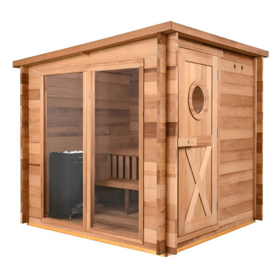 Sauna de jardin pour 8 personnes dans une pruche traitée à la chaleur avec sièges à deux niveaux