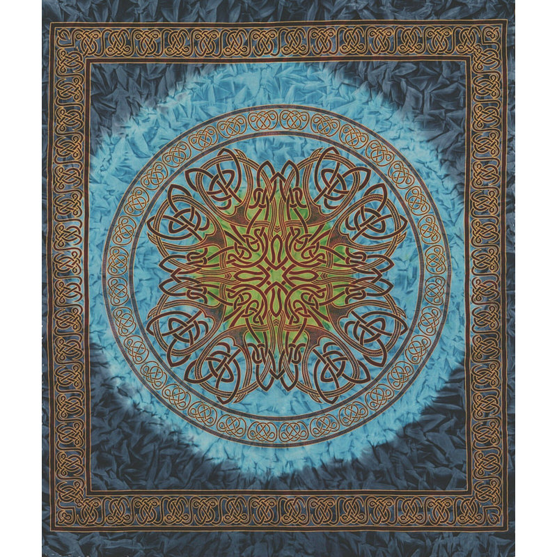 Cotton Celtic Tie-Dye Tablecloth Rectangle, 88" H x 104" W