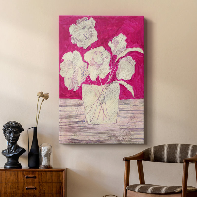 Fuchsia Arrangement I -Custom Wrapped Gallery Cavas, 12" H x 8" W