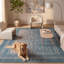 Tapis Indigo2 moderne à motif mosaïque mouchetée abstraite, turquoise, beige, gris, brun, blanc, lavable à la machine, antidérapant, à poils courts, pour l'intérieur et l'extérieur, adapté aux animaux domestiques, idéal pour le salon, la chambre, la salle à manger, l'entrée, le couloir ou le bureau.-470297248