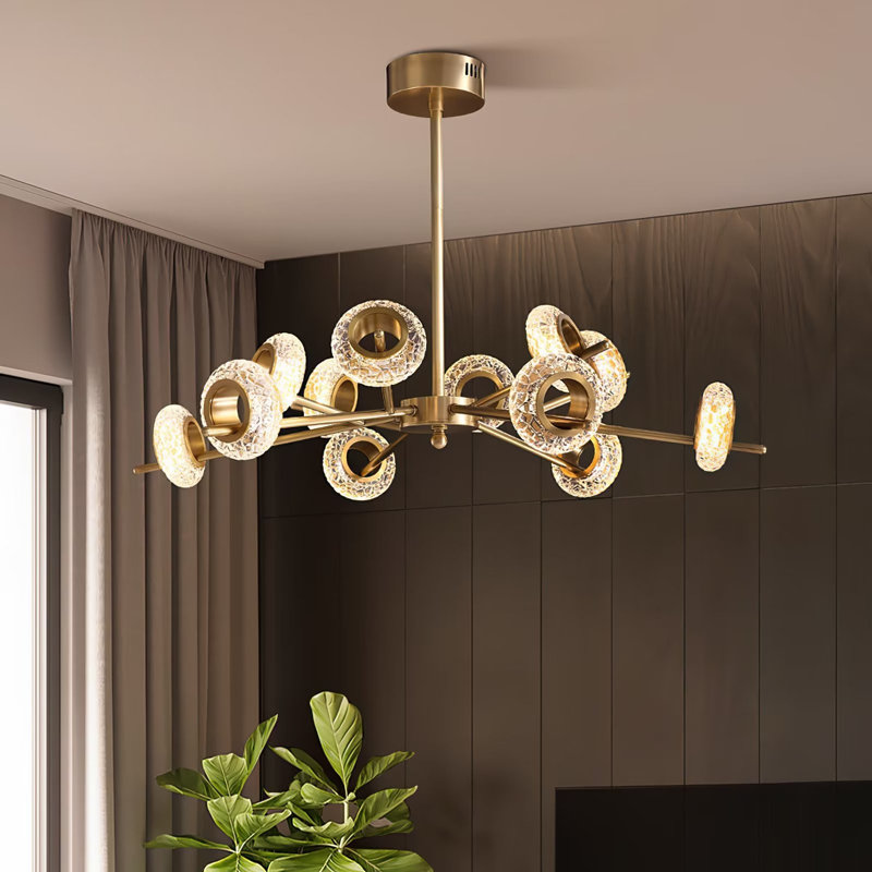 Joosep 34" 12-Lights Sputnik Sphere Chandelier  with LED Light Kit