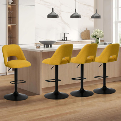 24''-32'' Adjustable Height Swivel Upholstered Bar Stool