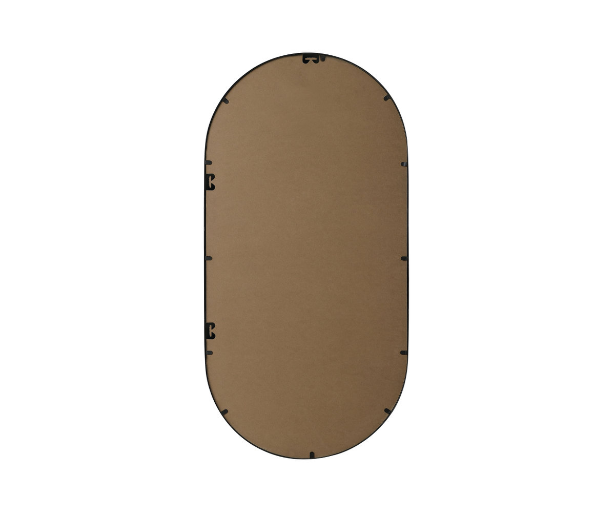 Elington Metal Oval Mirror, Black, 48"  x 24" 