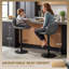 Swivel Upholstered Adjustable Height Counter Stool with Metal Frame