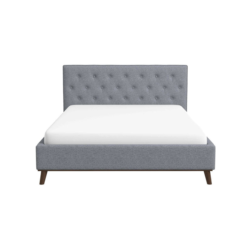 Graceville Fabric Platform Bed, King, Gray