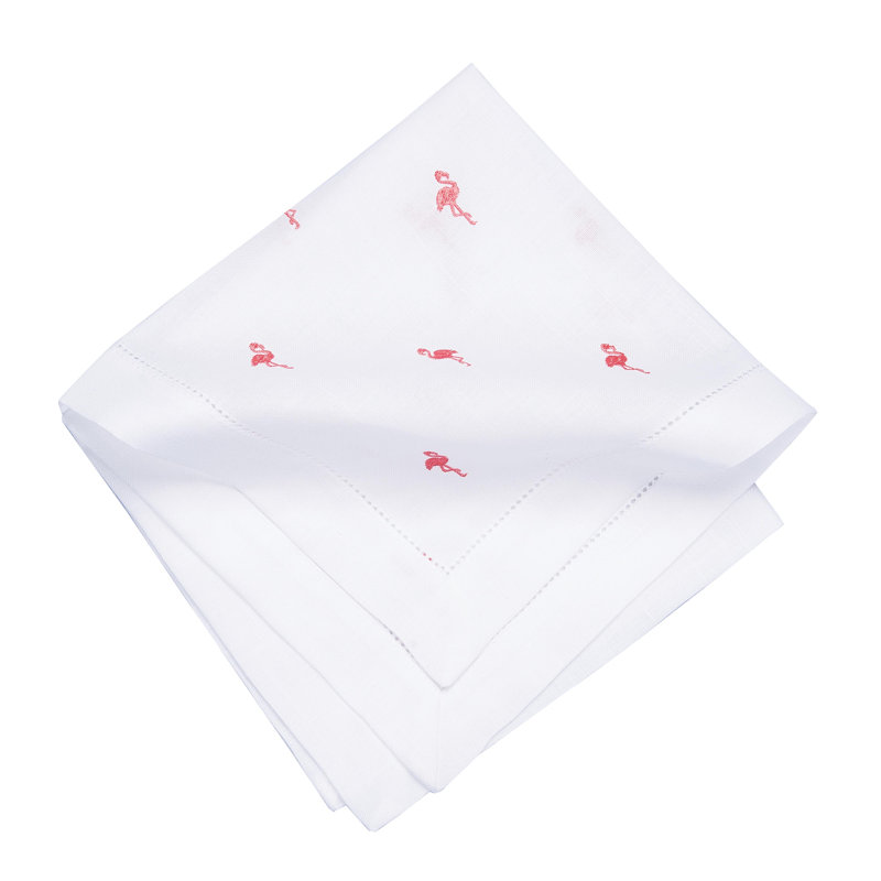 Ensemble de 6 serviettes de bain brodées Pink Flamingo