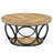 Round Coffee Table,80cm Round Wood Center Table, Farmhouse Large Circle Coffee Tables With 2-tier Storage