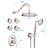 Brushed Nickel Shower System With 2 Heads, Body Jet And Included Arm Single Faucet In Materials Hand-117060416