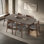 Retro simple rectangular dining table set