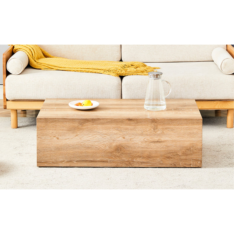 Table basse de couleur bois 39,3 x 23,6 x 12, traitement fin, améliore la qualité de vie de la table 39,3 x 23,6 x 12 pouces, grain naturel, convient à différents styles