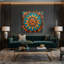 «Southwestern Cowboy Sunburst», art sur toile brun à motif 87-965245418