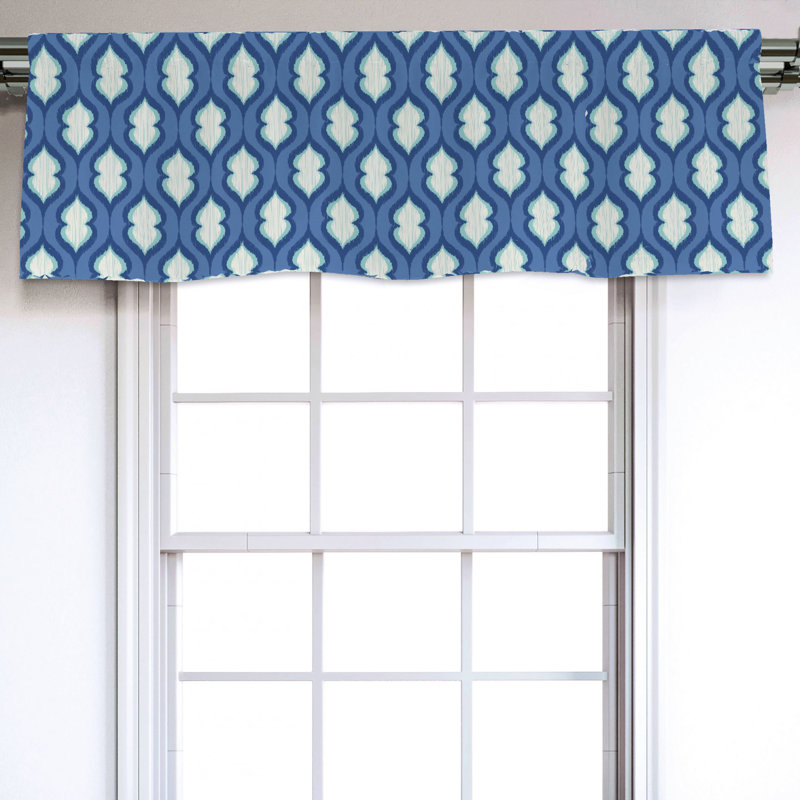 Sateen Ikat Ruffled Window Valance