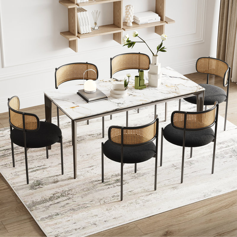 Amett 17.3'' H Fabric Upholstered Dining Chair Set