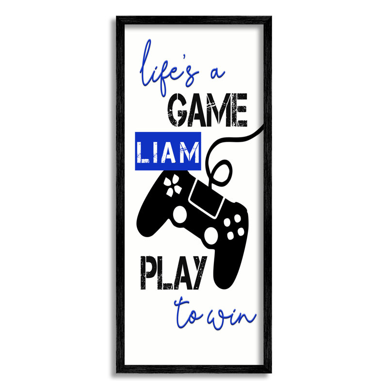 Art mural personnalisé Life's A Game cmw-125, Oui, Giclée encadrée noir minuit, H 24 po x l 10 po