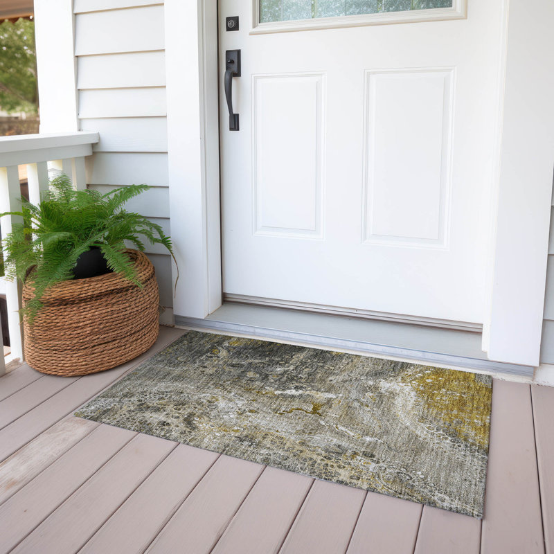 Fayme Washable Indoor / Outdoor Rug, Rectangle 1'8" x 2'6"