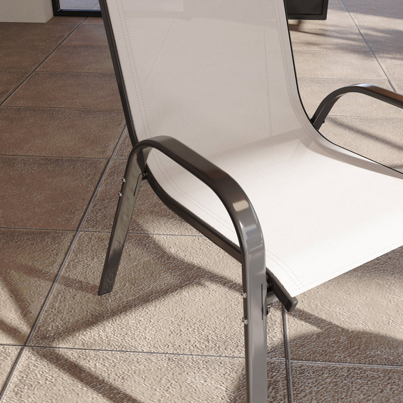 Outdoor Chairs Set Of 4,Stackable Chairs, Beige