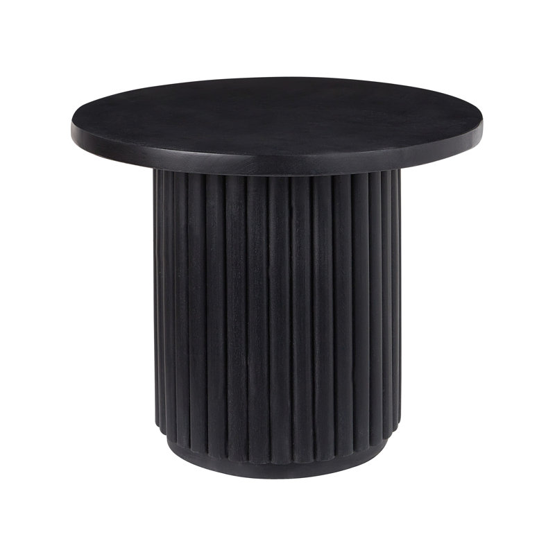 Angadreme Solid Wood Pedestal Coffee Table, Black