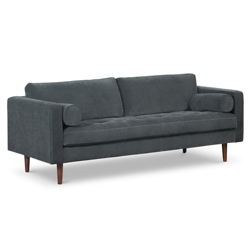 Canapé en velours Napa, H 34 po x l 88,5 po x P 38 po, Bleu boréal
