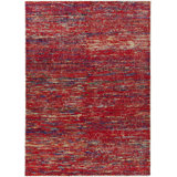 Dexia Cotton Abstract Area Rug in Red
