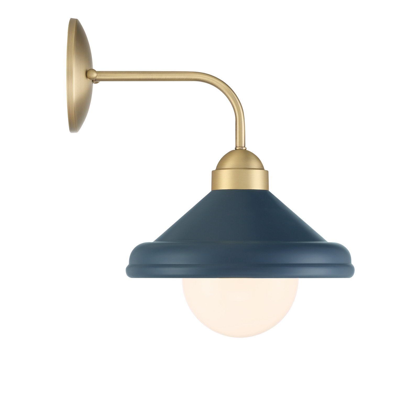 Delilah Single Light Iron Dimmable Armed Sconce, Navy