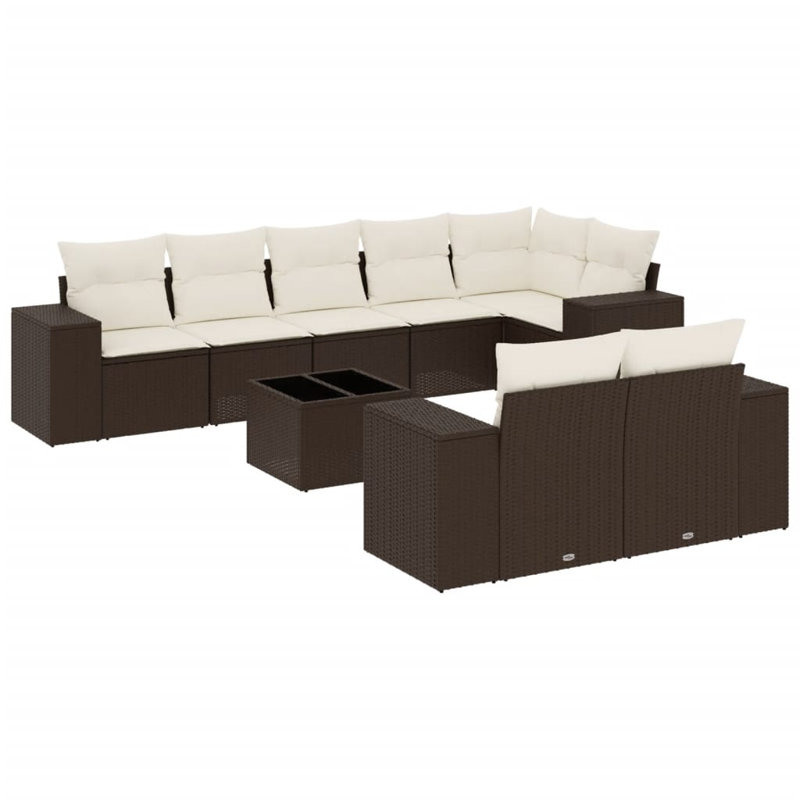  Ensemble de canapé de jardin modulaire en rotin PE