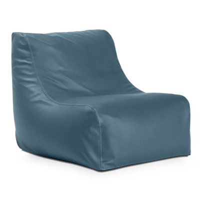 Bay Navy Blue Marine Vinyl Boat & Yacht Bean Bag Chair, UV Resistant Nautolex Marine Upholstery with Tie-Down Loops, Ripstop Base & Moisture-Resistant Liner