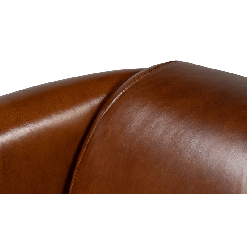 Mandy Armchair, Dark Brown Genuine Leather