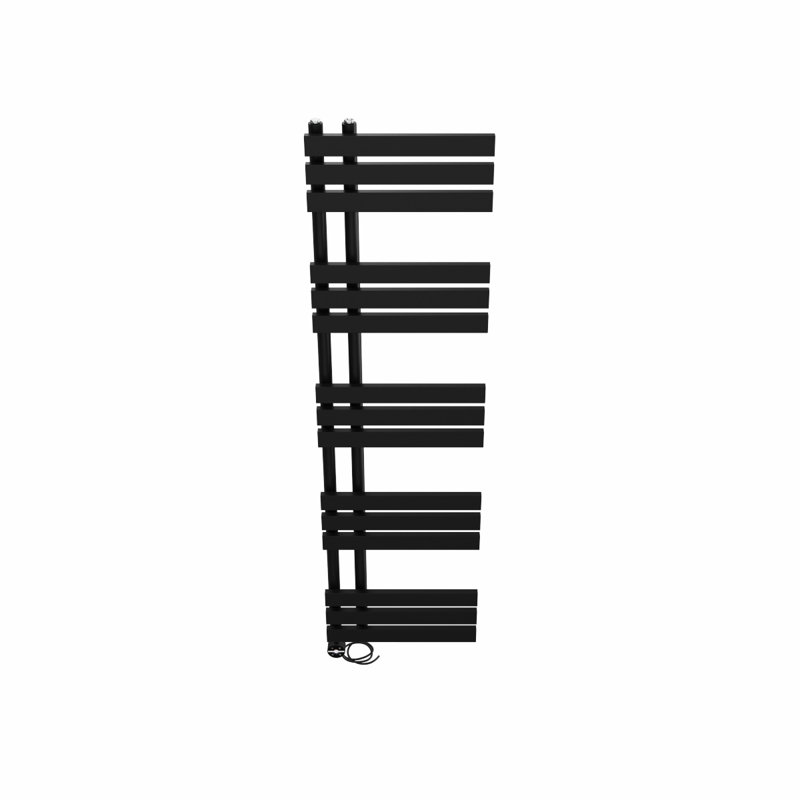 Rizza Designer Towel Rail Heated Towel Rails, Black, 160"cm H x 45cm W x 7.35cm D