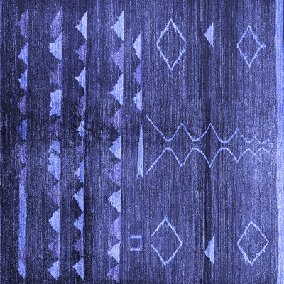 Tapis bleu marine / mauve en laine / polyester tissé à la machine 8 pi x 8 pi Emmakate