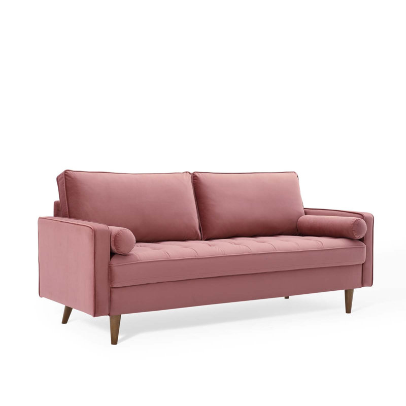 Valour Performance Velvet Sofa by Modway, Dusty Rose Velvet