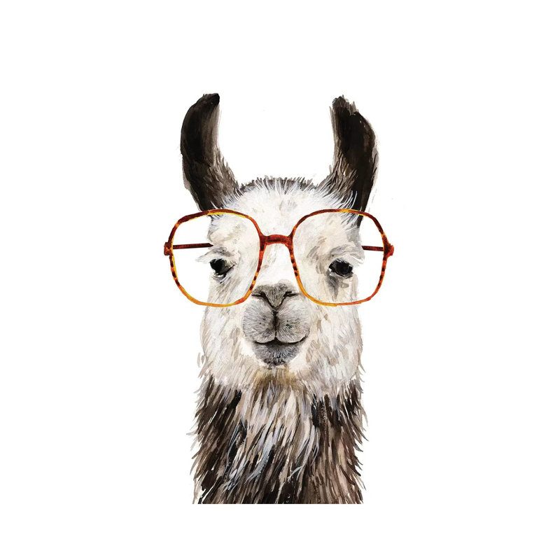 Hip Llama III by Victoria Borges - Wrapped Canvas Painting, 20.32 cm H x 30.48 cm W