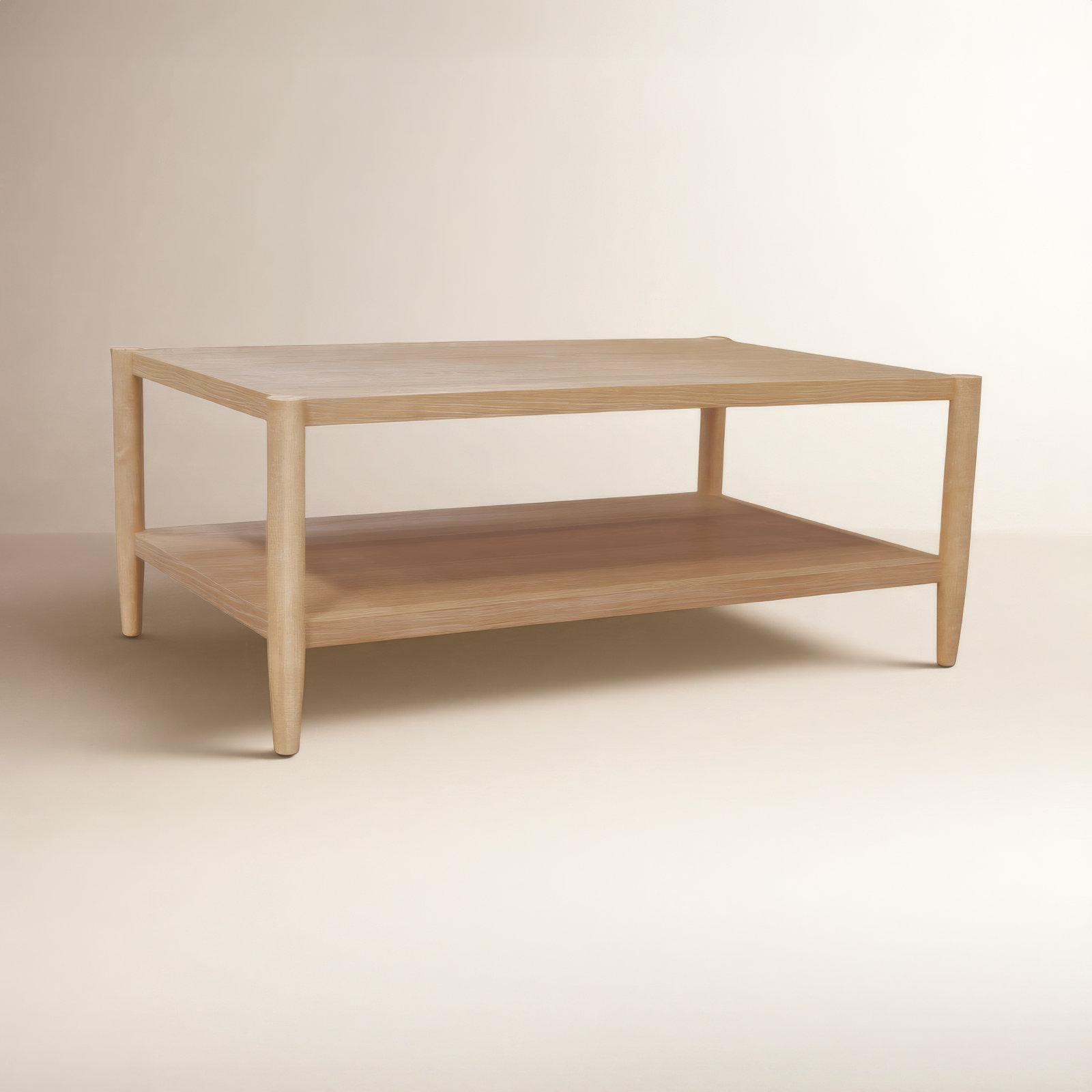Reece 48" Rectangular Coffee Table, Natural Wood