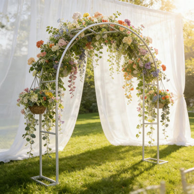 Treillis de jardin en métal 9,8 pi pour décoration de jardin, de pelouse et de fête
