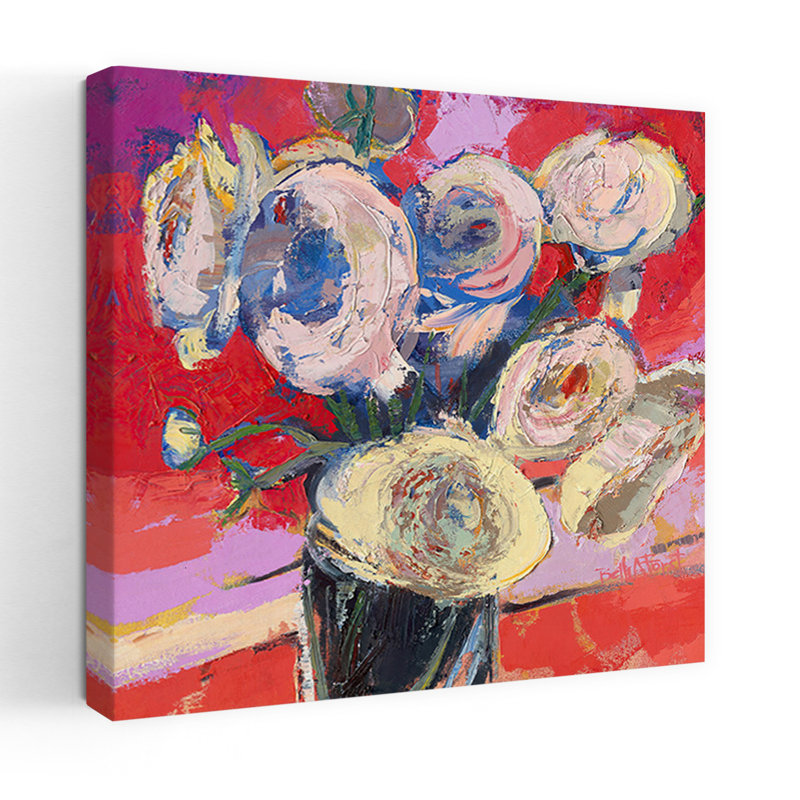 Zangy, art floral contemporain, H 32 po x l 32 po