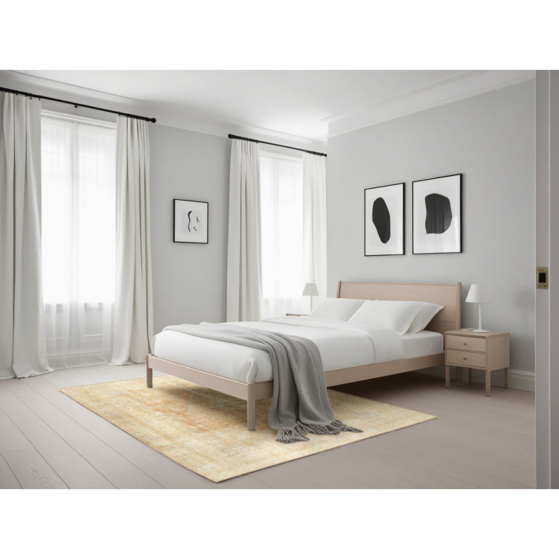 Tapis beige contemporain, Rectangle 5 pi x 7 pi