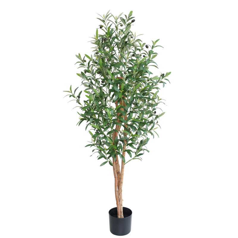 59" Artificial Tall Olive Tree With Pot