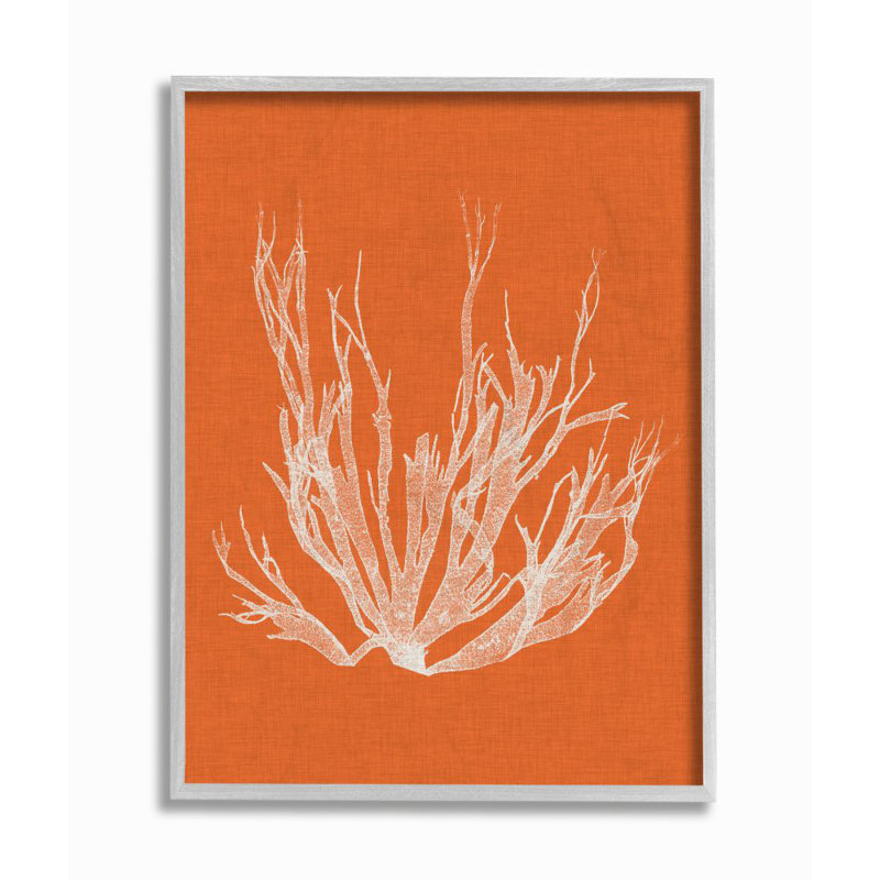 « corail, orange blanc beach », impression, H 16 po x l 20 po x P 1,5 po, Estampe numérique Farmhouse
