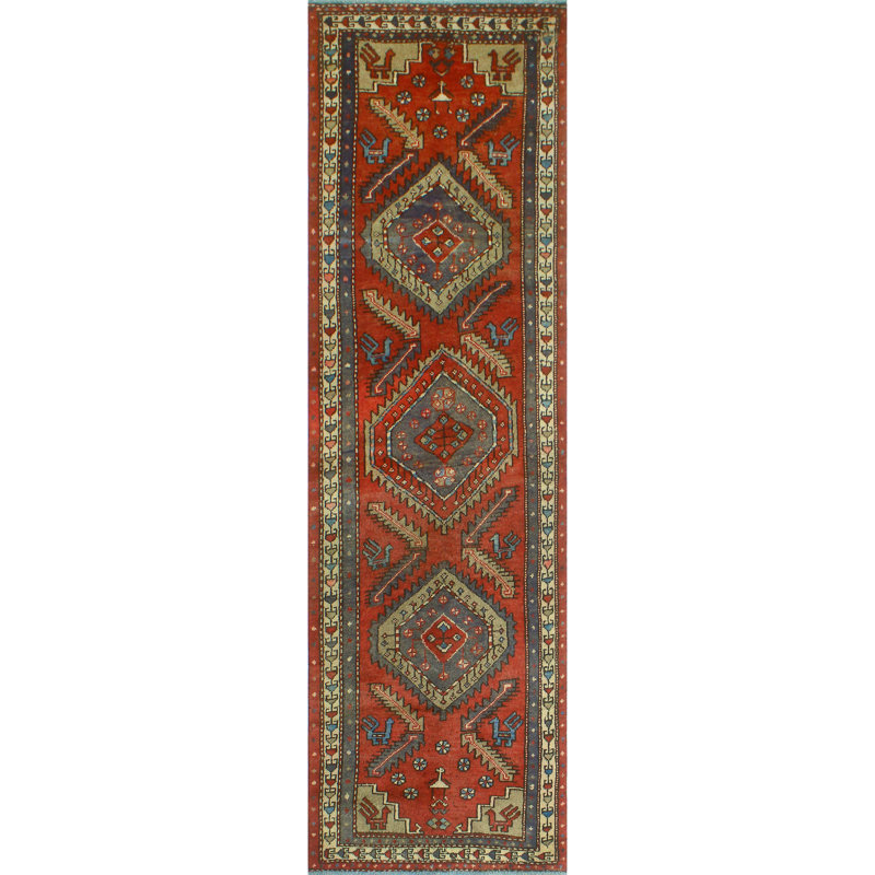 One-of-a-Kind 2'10" x 9'9" New Age Runner Wool Area Rug in