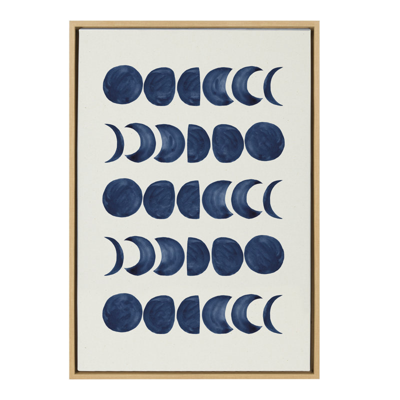 «901 Moon Phases» par Teju Reval, reproduction d'art sur toile encadrée, Cadre naturel, H 33 po x l 23 po x P 1,62 po
