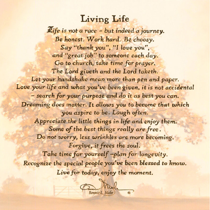 Living Life, 28" H x 28" W