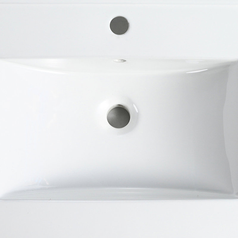 Salle de bain de lavabo en céramique blanche de 30 po - 18 po x 7,17 po 30,7 po, 29,14 lb, installation simple, fabrication élégante pour le blanc, technique d'installation facile, belle