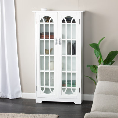 Armoire multimédia à panneau de fenêtre noire
