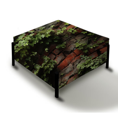 Urban Plants Oasis Bring Pattern - Brick Large Square Ottoman