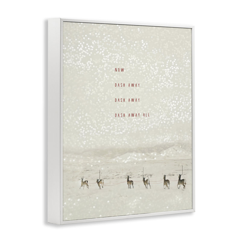 «Dash Away Winter Poem», art de la giclée encadrée par Rhonda Addison, Giclée encadrée blanc bord de mer, H 14 po x l 11 po
