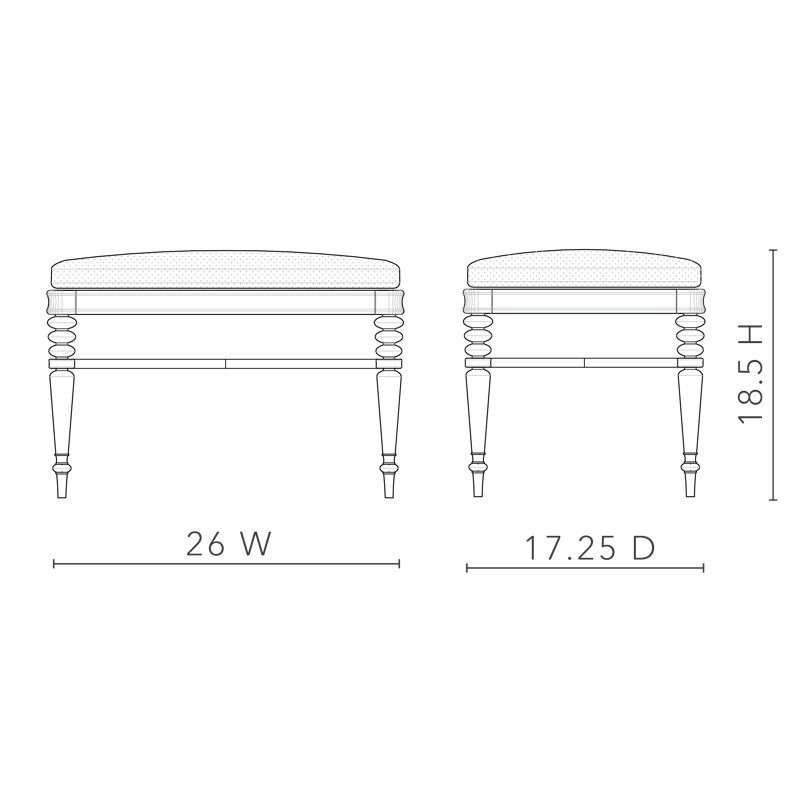 Lawrence Stool, Glazed Whisper White