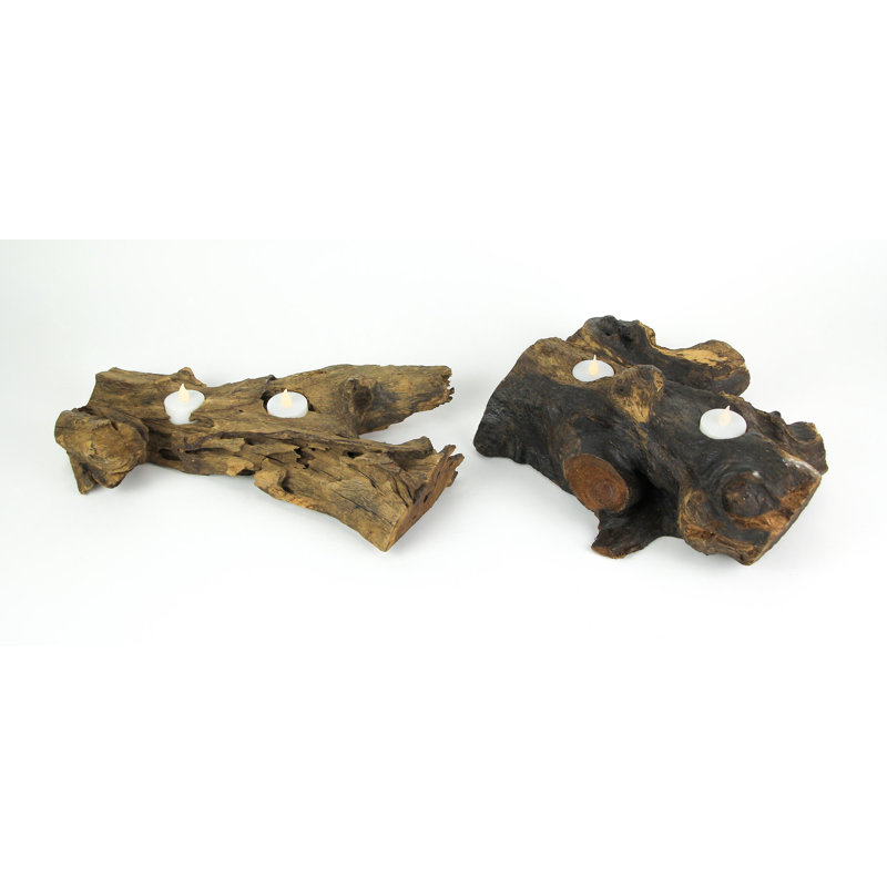 3'' H Wood Tabletop Tealight Holder