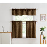BT668-KC EMBROIDERED JACQUARD KITCHEN CHRTAIN 52X15IN+ 2X26X36IN