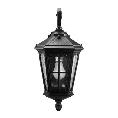 Bentham 1- Light Bronze 19" H Glass Outdoor Wall Lantern with Dusk to Dawn (Bulb Included)