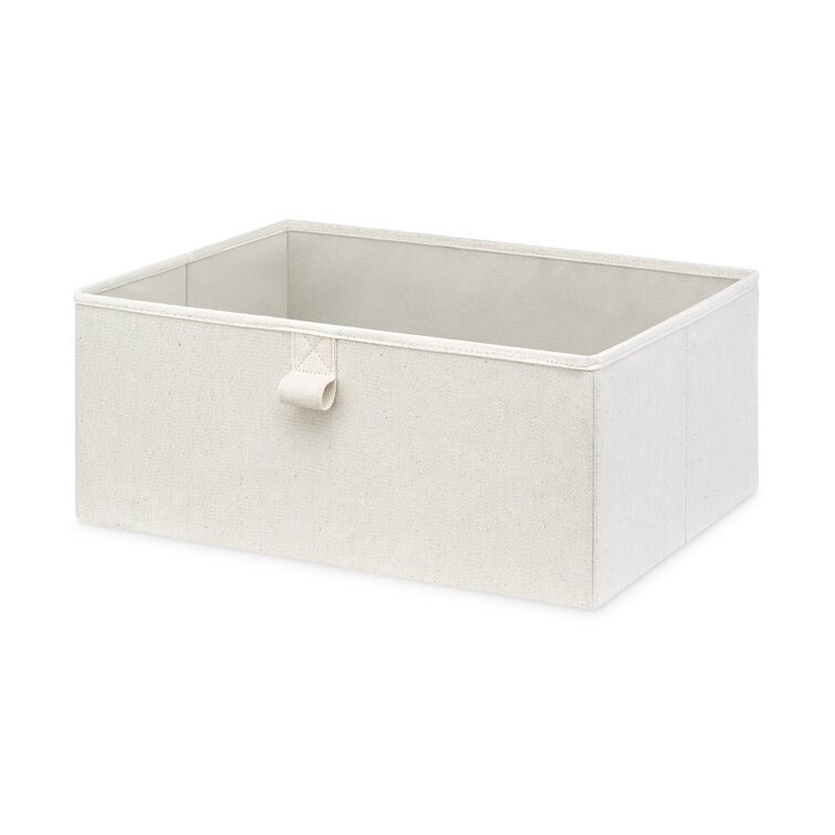 Simplify Small Herringbone Storage Bin White